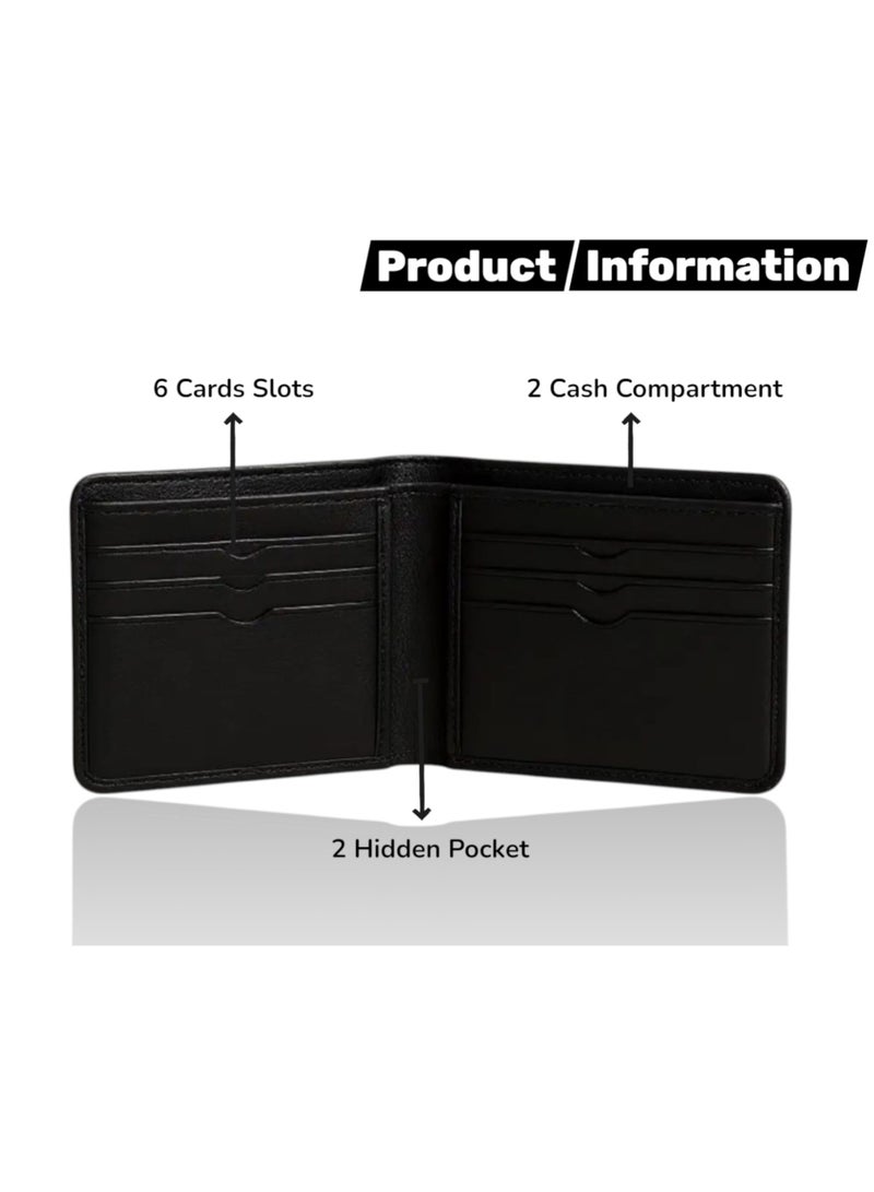 FERROHIDE Men’s Slim Leather Wallet – Classic Black Bifold Wallet with Multiple Card Slots & Cash Compartment – Minimalist Design for Daily Use - Image 4